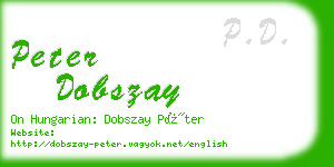 peter dobszay business card